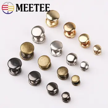 Meetee 100 Adet 6-12mm metal çiviler Tokaları Tek Taraflı Çift Taraflı Pin Toka Perçin Düğmesi Çanta Dekor Perçin Çiviler Kanca Aksesuarları