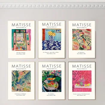 Vintage Henri Matisse Soyut duvar sanatı tuval yağlıboya İskandinav Posterler ve Baskılar Sergi Duvar Resimleri ıçin Oturma Odası Dekor