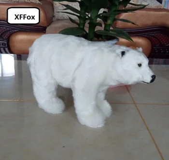 büyük simülasyon beyaz kutup ayısı modeli polietilen ve kürkler beyaz ayı bebek hediye yaklaşık 27x18 cm xf1934