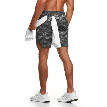 YENİ Yaz Koşu Şort Erkekler Spor Vücut Geliştirme Nefes Hızlı Kuru Şort Spor Erkek Şort Koşu Spor Erkek kısa pantolon 3