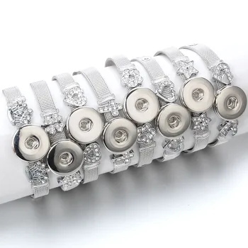 Yeni Yapış Takı Paslanmaz Çelik Charm Bilezik Kadın İçin Fit 18mm Snap Düğmesi Takı DIY Yapış Bilezikler Kadınlar İçin