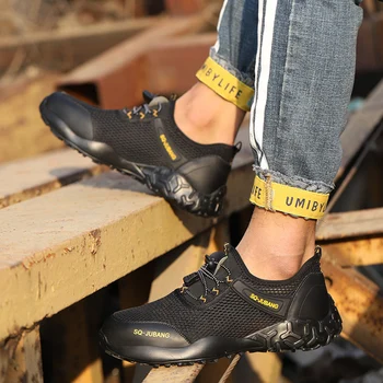 Xiaomi Güvenlik iş ayakkabısı Erkekler İçin Yaz Nefes Anti-Smashing çelik burun iş ayakkabısı Güvenlik Botları İş Sneakers 5