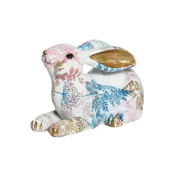 Sevimli paskalya tavşanı Heykelcik Sentetik Reçine Şenlikli Festivali Malzemeleri Paskalya Masa Süs Ev Dekorasyon