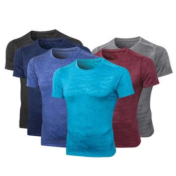 Erkek Gömlek Spor T-shirt Ağırlık Eğitim Gömlek Koşu Tayt Çabuk Kuruyan Spor termal iç çamaşır Özel Gömlek Sıska Üstleri