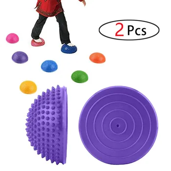 Dikenli Yoga Yarım Topu Ayak Masaj Topları 16 cm PVC Kaymaz Yarımküre Istikrar Pilates Fitness Egzersiz Denge Becerileri Eğitimi 0