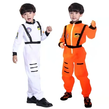 Çocuklar Astronot Pilot Kostüm Cadılar Bayramı Kostüm Erkek Kız Çocuklar için Astronot Rol Oynamak Kostüm