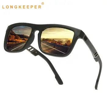 Erkekler Polarize TR90 Güneş Gözlüğü Lüks Marka Vintage Kare güneş gözlüğü Erkek Sürüş Shades Ayna Gözlük UV400 Lentes Sol Adam