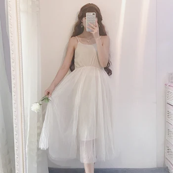 2020 Yaz Yeni peri elbisesi Tatlı Tüm Maç Dip Tül Etek Orta Uzunlukta Ölümsüz Kayış Kabarcık Etek lolita elbise