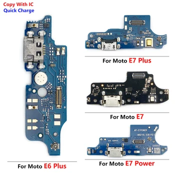 Moto E6 Artı USB şarj portu Bağlayıcı Flex Kablo İçin Mikrofon İle Moto E7 Artı Bir Fusion Bir Hiper Bir Makro