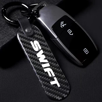 Araba Anahtarlık Anahtarlık Karbon Fiber Metal Anahtarlık At Nalı Toka Suzuki SWİFT için Araba Aksesuarları Hediyeler 0