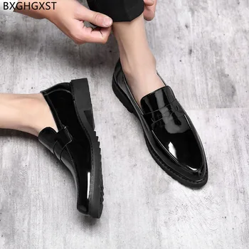 Patent deri makosenler erkek ayakkabısı Lüks Marka parti ayakkabıları Erkekler için 2022 Elbise Ayakkabı Erkek Moda Zapatos De Vestir De Los Hombres
