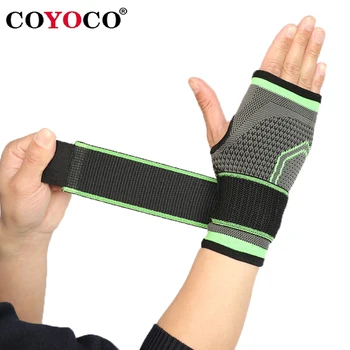 COYOCO Spor Pressurizable Bandaj Bilek Desteği Palm Koruyucu Bilekliği 1 Adet Profesyonel Spor Sıkıştırılabilir Brace Siyah