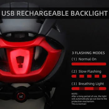 VICTGOAL bisiklet kaskı Çıkarılabilir Manyetik Gözlük USB şarj edilebilir arka ışık Bisiklet Kask Yetişkin Erkekler için / Kadın Boyutu M / L 2