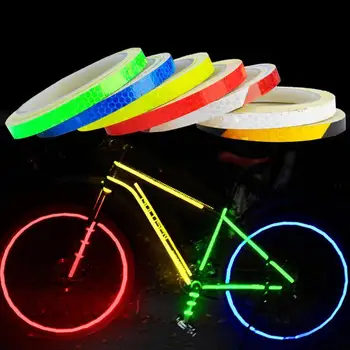 Bisiklet Yansıtıcı Çıkartmalar Gece Sürme Glow Emniyet Bandı Araba motosiklet tekerlekleri Yansıtıcı Çıkartmalar Bisiklet Uyarı Bandı bisiklet dekoru