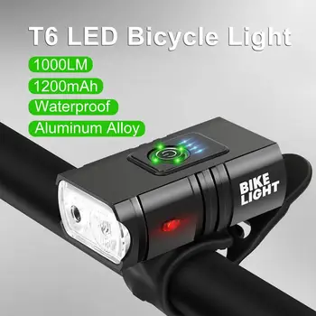 T6 bisiklet ışığı Ön 1000 Lümen Bisiklet Led Güçlü El Feneri Bisiklet Aydınlatma Far USB Şarj Edilebilir Lamba Mtb Aksesuarları