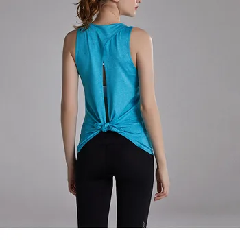 Kadın Yoga Tankı Üstleri Çabuk kuru kadın Egzersiz Spor Giyim Kolsuz Backless Çapraz Spor T-shirt Spor Üst Gömlek 2022