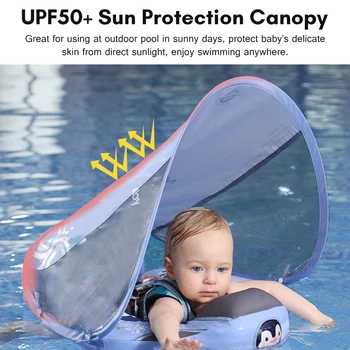Güvenli Olmayan şişme Bebek Yüzen Halka Yüzme Eğitimi Güneş Kalkanı ile Bebekler ve Ebeveynler için uygun Emin Olabilirsiniz