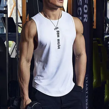 2022 YENİ yaz Vücut Geliştirme Tankı Üstleri Erkekler Spor Salonu Egzersiz Spor kolsuz gömlek Erkek Fanila çabuk kuruyan Rahat Spor Yelek