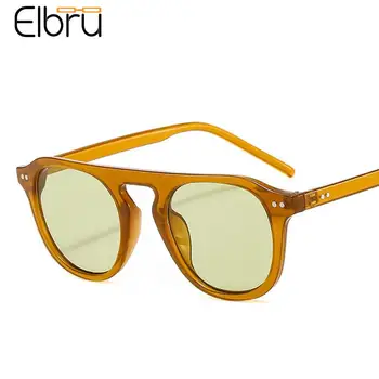 Elbru moda güneş gözlükleri Çerçeve Kadın Jöle Renk Vintage Güneş Gözlüğü Unisex Yuvarlak Punk Güneş Shades Gözlük UV400 Gafas De Sol