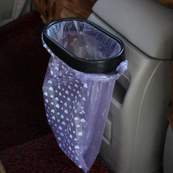 1X Plastic Portable Removable Car Trash Can Car Garbage Bag Clip Rubbish Bin Rack Frame Holder Access Автомобильный Мусорный Бак