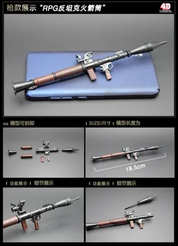 1: 6 Ölçekli RPG Tanksavar Roketatar 4D Silah Modeli Kaplı Plastik Askeri Model Aksesuarları için 12 
