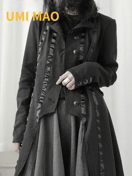 UMİ MAO Yamamoto Rüzgar Koyu Örtü Rüzgarlık kadın Orta uzunlukta Tarzı İnce Kişilik Düzensiz Tasarım Niş Ceket Y2K
