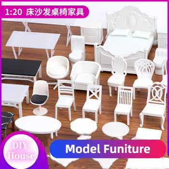 2 adet / 4 adet 1: 20 Model Sandalye Masa Dolabı Raf Dollhouse Mobilya Modelleri DIY Dollhouse Peyzaj Mimarlığı Aksesuarları