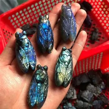 Doğal Kuvars Kristalleri Manevi Taş Labradorit Ağustosböceği Takı Ev Dekorasyon İçin