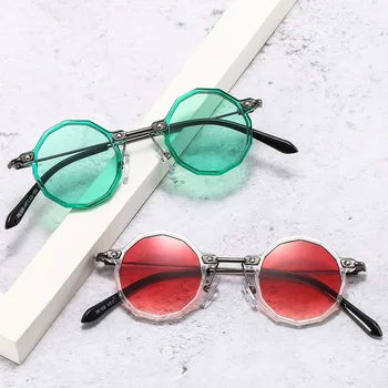 D & T 2022 Yeni Moda Yuvarlak Güneş Gözlüğü Kadın Erkek Marka Tasarımcısı Lüks Degradeler Renkli Lens Alaşım Metal Çerçeve Zarif güneş gözlüğü