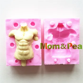 Anne ve Bezelye MPA1661 Kas erkek Vücut Şekilli silikon kalıp Kek Dekorasyon Fondan Kek 3D Kalıp Gıda Sınıfı