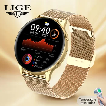 LIGE 2023 OLED Moda akıllı saat Bayanlar Kalp Hızı Kan Basıncı Çok Fonksiyonlu Spor İzle Erkekler Su Geçirmez Smartwatch Kadınlar