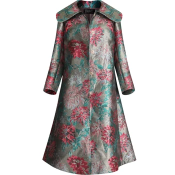 Bahar Sonbahar Jakarlı Ceket Kadınlar için Uzun Kollu Kapalı Düğme Sonbahar Rüzgarlık Ceketler Kore Palto Kadınlar Siper Lüks 4