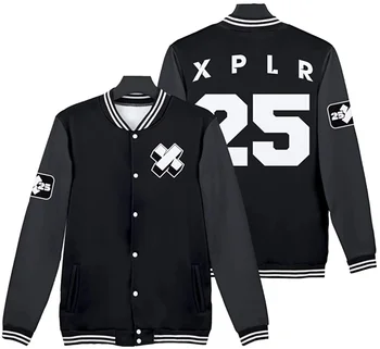 XPLR Maroon Letterman Ceketler Merch Baskı Düğmeleri Ceketler Sam ve Colby Eşofman Erkek kadın Kazak 3D Artı Boyutu