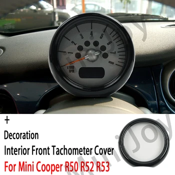 Parlak Siyah Ön Takometre Kapak Sticker Mini Cooper S İçin R50 R52 R53 İç Oto Araba-Şekillendirici Aksesuarları