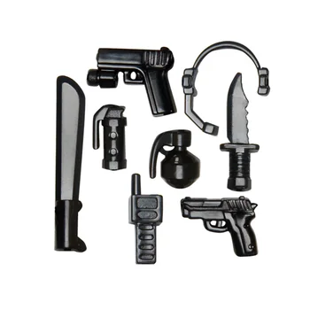 5 adet / Modern savaş silahları silahlar tabancalar zırh şapkalar 4cm mini bebek MOC blokları blokları çocuk oyuncakları