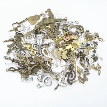 sıcak satış metal Müzik karışık charm kolye antik bronz bilezik kolye el yapımı takı yapımı toptan DIY aksesuarları