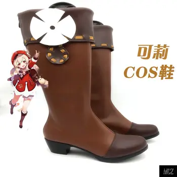 Anime Genshin Darbe Klee Çizmeler Cosplay Uzun Çizmeler Ayakkabı Kadın / Erkek Botları Cadılar Bayramı Kız Erkek PU Karakter Ayakkabı Boyutu 220-275