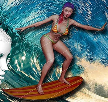 modern kız bir sörf tahtası Reçine şekilli kalıp kitleri Minyatür gk Unassembly Boyasız