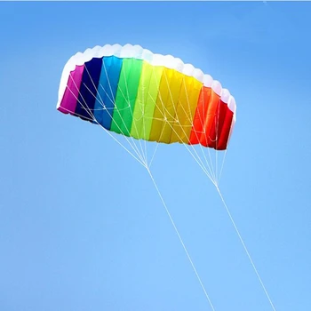 ücretsiz kargo çift hat 1.5 m Parafoil uçurtmalar uçan gökkuşağı Spor Plaj dublör uçurtma kolu yırtılmaz naylon açık uçurtma sörfü
