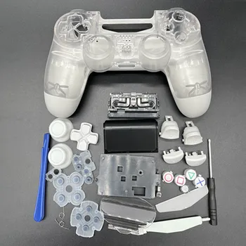 Için PS4 Pro JDM-050 JDM-055 Şeffaf Sert Plastik Denetleyici Konut Case Düğmeler yedek kabuk Gamepad JDS-055 JDS-050
