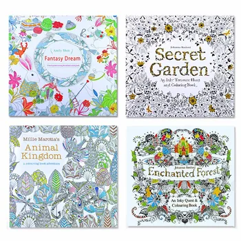 24 Sayfa Hayvan Krallık İngilizce Baskı Boyama Kitabı Çocuk Yetişkin Stres Rahatlatmak Öldür Zaman Boyama Çizim Kitapları