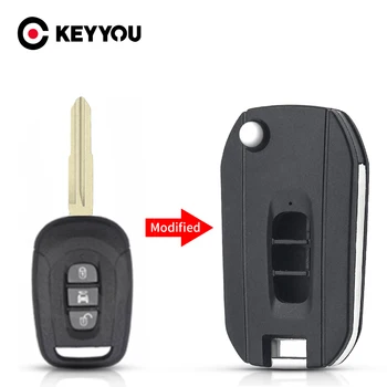 KEYYOU Modifiye Araba Anahtarı İçin Chevrolet Captiva 3 Düğmeler Modifiye Katlanır Boş Anahtar Kabuk Kapak Yeni Yükseltme katlanır araba anahtarı Durum
