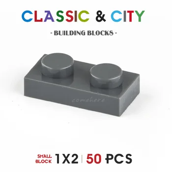1x2 DIY Yapı Taşları Toplu Şehir Klasik Tuğla MOC Montaj Modeli Rakamlar Çocuklar Eğitici Oyuncaklar Çocuklar İçin 50 adet 1