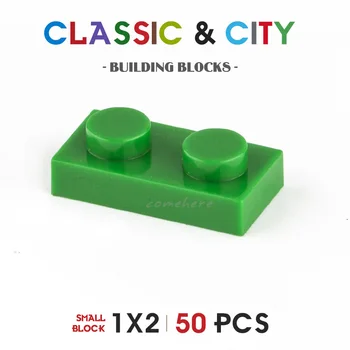 1x2 DIY Yapı Taşları Toplu Şehir Klasik Tuğla MOC Montaj Modeli Rakamlar Çocuklar Eğitici Oyuncaklar Çocuklar İçin 50 adet 3