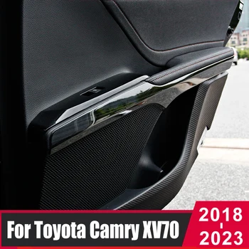 Paslanmaz Çelik Araba İç Kapı Paneli Trim Şeritler Çıkartmalar Toyota Camry 70 XV70 2018-2020 2021 2022 2023 İç Aksesuarları