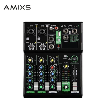 AMIXS UX4 ses arabirimi 4 Kanal ses mikseri Bluetooth USB PC Kayıt 99 Dijital efektler Ses Kartı ile Profesyonel Taşınabilir