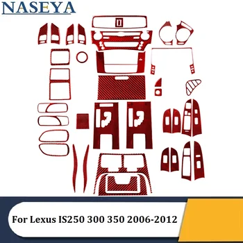 Lexus için IS250 300 350 2006 2007 2008 2009 2010 2011 2012 Karbon Fiber Kırmızı Çıkartmalar Araba İç Dekoratif Aksesuarları