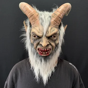 Korkunç Maske Şeytan Şeytan Boynuz Lateks Maskeleri Cadılar Bayramı Film Cosplay parti giysileri Dekorasyon Aksesuarları