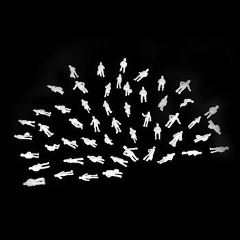 Diorama İnsanlar Minyatür Plastik Boyasız Rakamlar DIY 1: 300 Kum Masa Mimari Yapı Düzeni Sahne 100 adet / grup