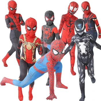 Örümcek adam Kostüm Tam Çizgi Örümcek Adam Cosplay Zentai Çocuk Doğum Günü Hediyeleri Cadılar Bayramı Noel Partisi Süper Kahraman